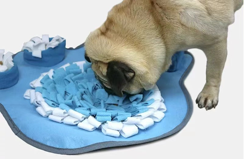 Pawsome Pets Puzzle Toys Snuffle Mat - Blue Paw