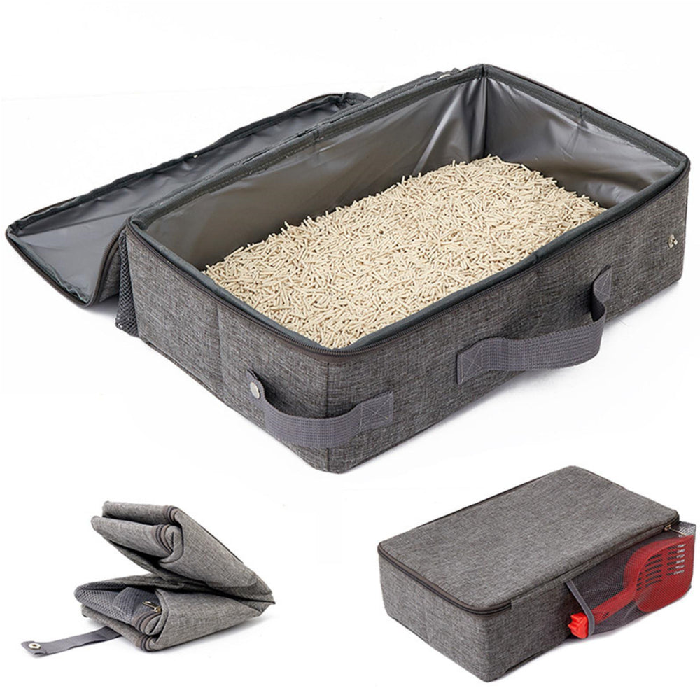 PETSWOL Foldable Cat Litter Box with Shovel - Portable and Convenient_5