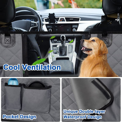 PETSWOL Waterproof Rear Seat Dog Cushion with Mesh Window for Car_6