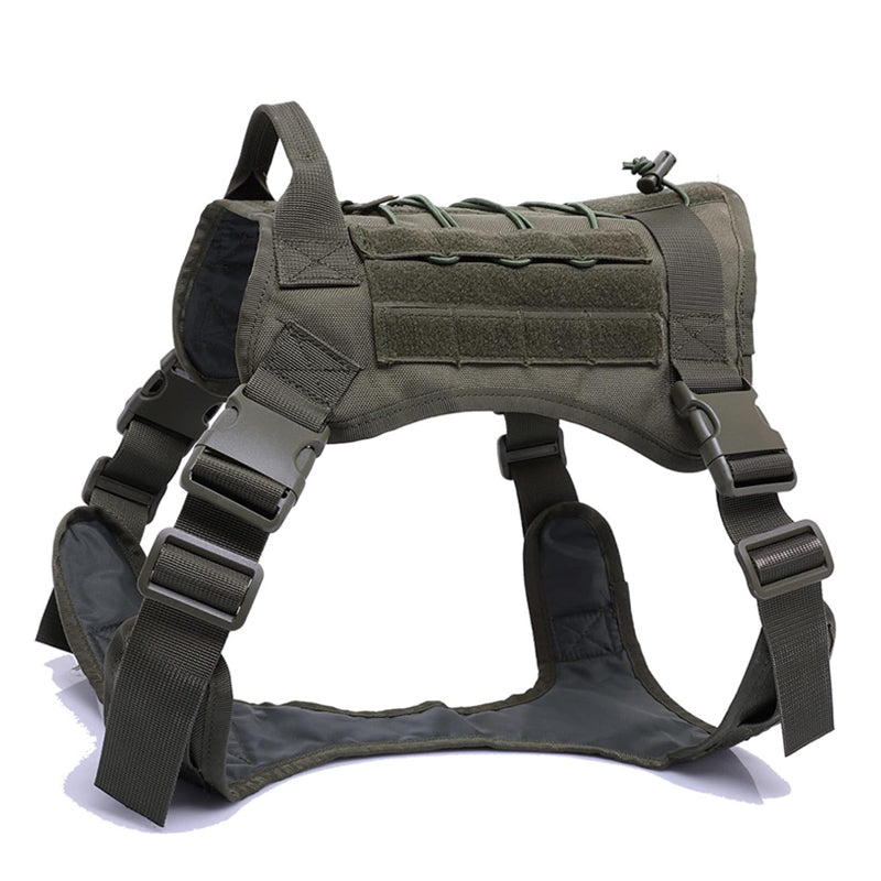 No Pull Adjustable Reflective Tactical Harness for Military Service Dogs_3