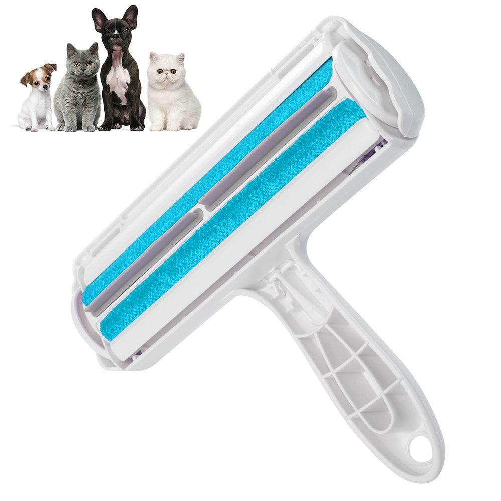 One-Handed Lint Removal Pet Hair Remover Roller - Blue_1