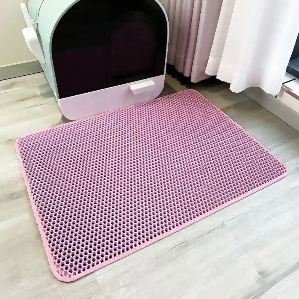 Double Layer Waterproof Cat Litter Mat Non-slip Washable Cat Sand Mat_2