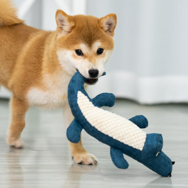 Interactive Plush Alligator Chew Toy for Dogs_2