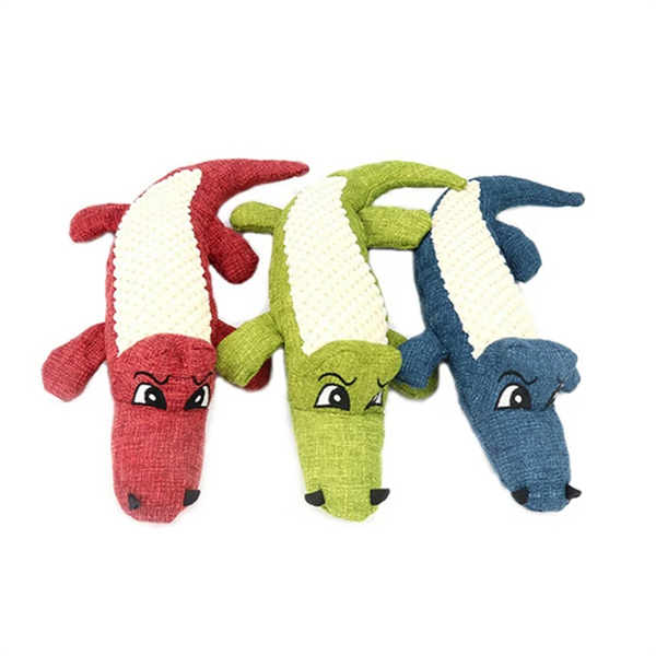 Interactive Plush Alligator Chew Toy for Dogs_3