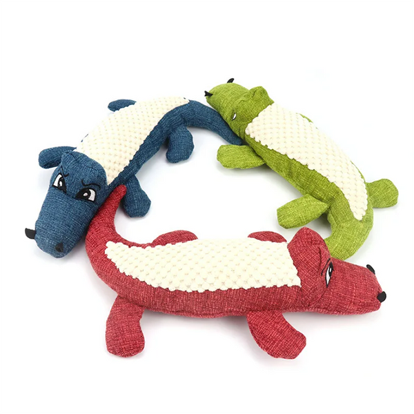 Interactive Plush Alligator Chew Toy for Dogs_4