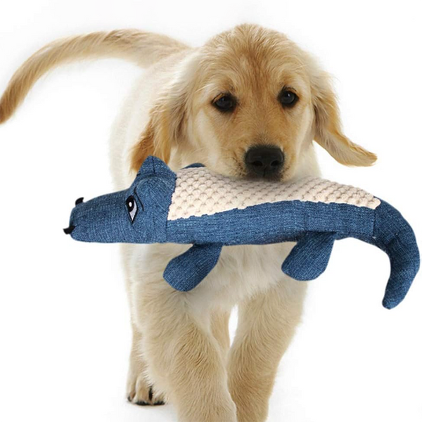 Interactive Plush Alligator Chew Toy for Dogs_1