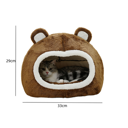 Funny Cat Bed Warm Pet House Soft Long Plush Kitten Tent Cave_7