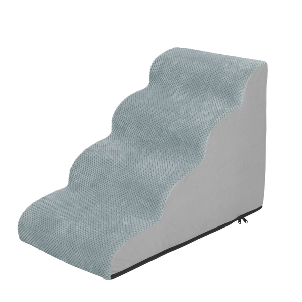 4-Tier Foam Dog Steps Pet Stairs Ramp for Beds and Couches_1