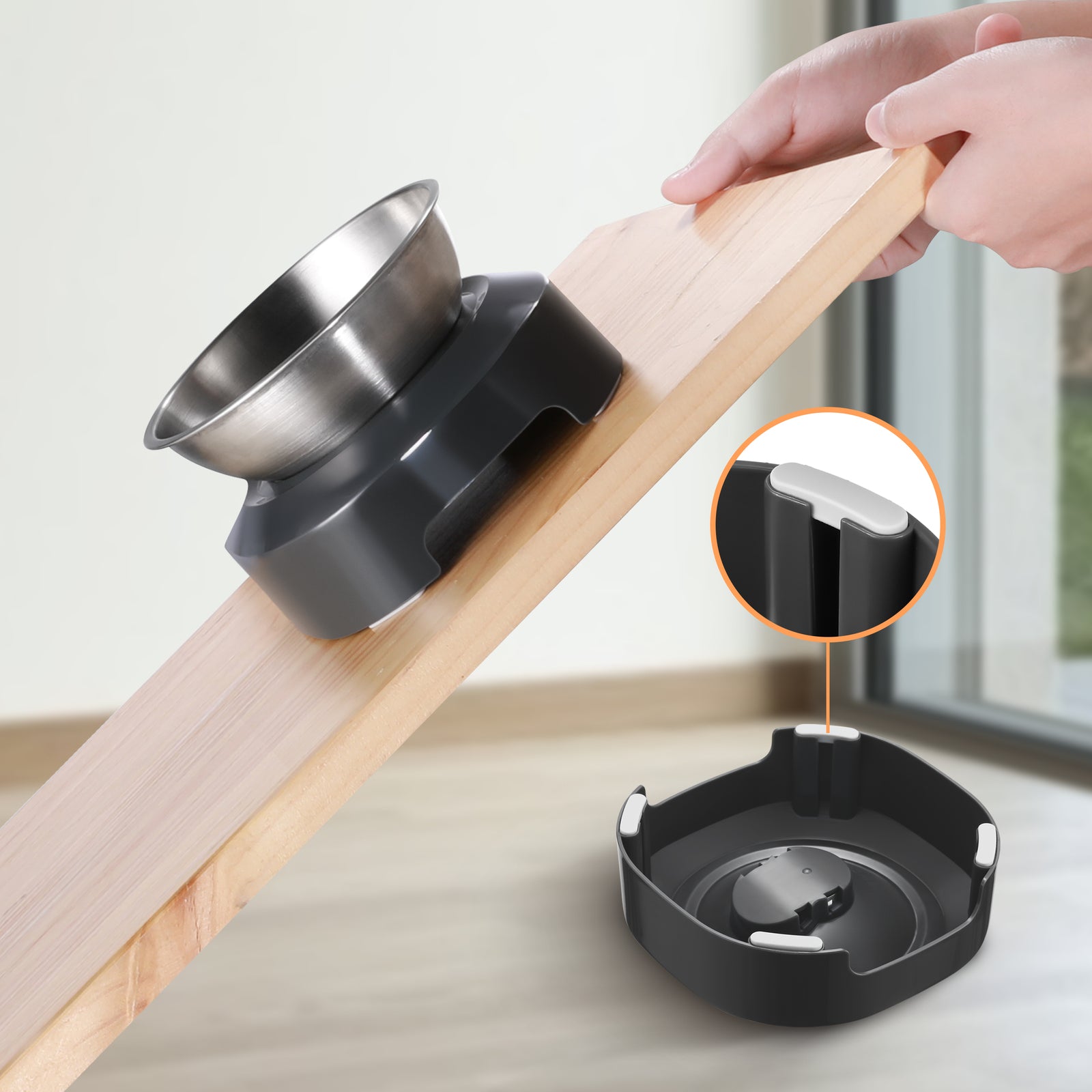 Portable Anti Slip Stainless Steel Pet Bowl for Travel and Everyday Use