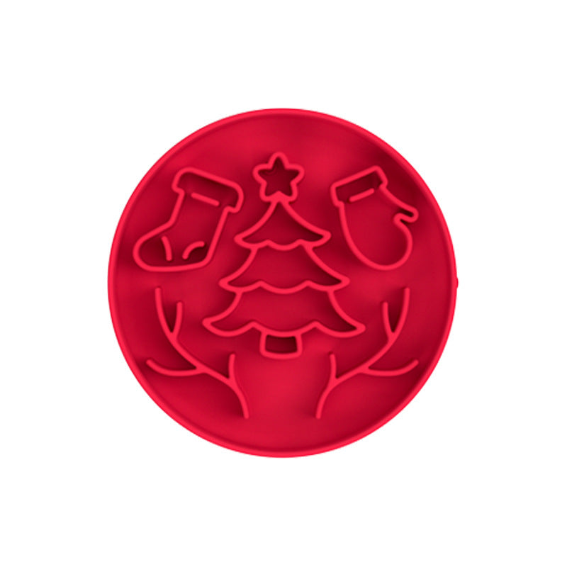 Silicone Slow Feeder Bowl for Dogs - Christmas