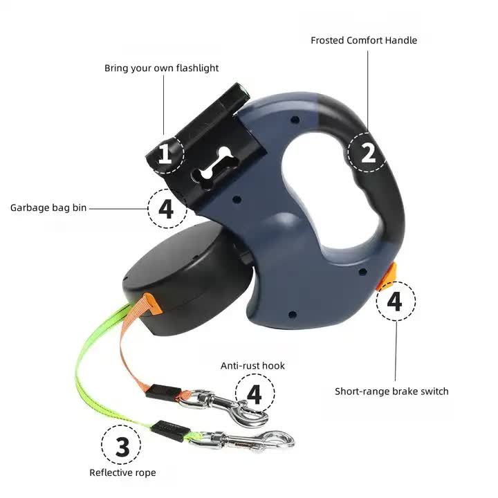 2-in-1 Retractable Dual Dog Leash