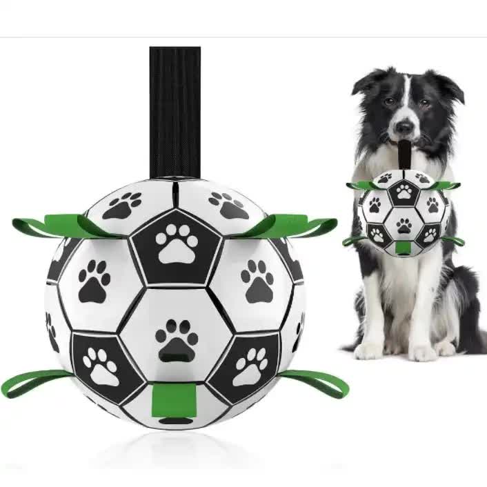 15*15cm Interactive Dog Toy Soccer Ball with Rope | Outdoor Fetch & Tug Play for Dogs | Training & Exercise Pet Toy