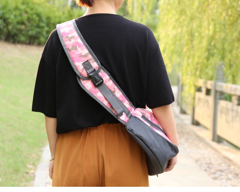 Size L Pink Lightweight Single Shoulder Pet Sling Bag -  Stylish Durable Oxford Fabric Carrier