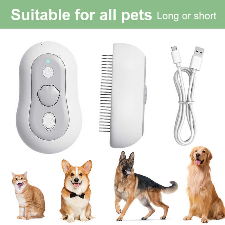 Pet Grooming Steam Brush