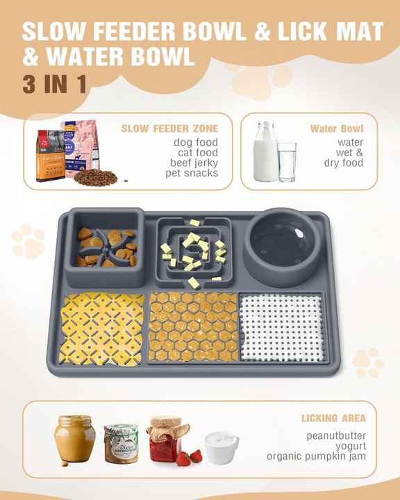 MLick Mat Durable Food-Grade Silicone Anti-Bite Bowl