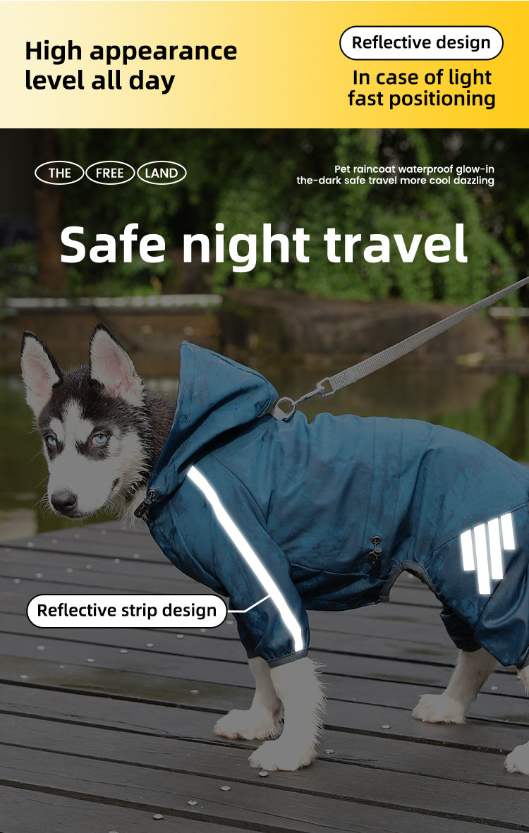 Dog Raincoat with leash hole