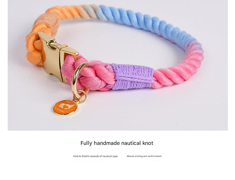 Slip-On Dog Leashes and Leather Dog Collar Leash Set