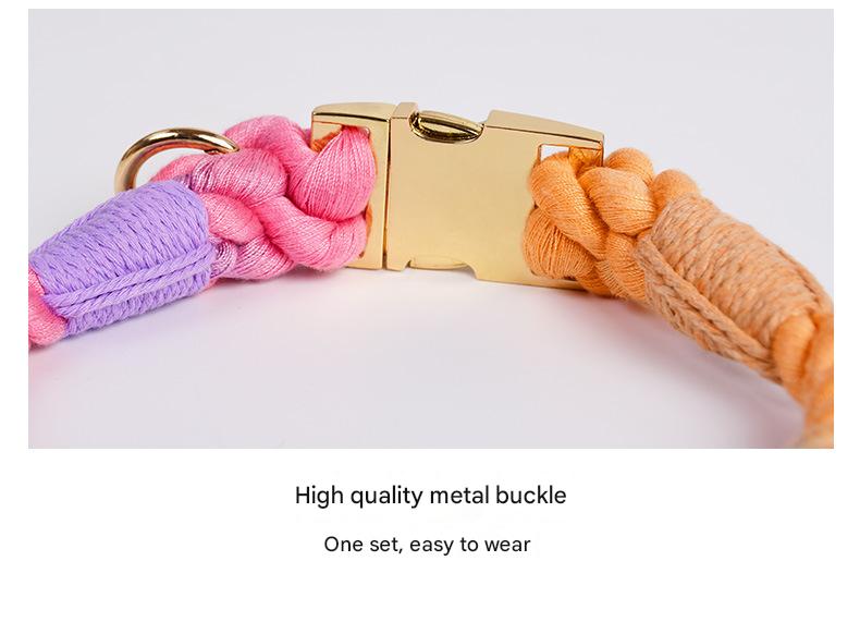 Slip-On Dog Leashes and Leather Dog Collar Leash Set